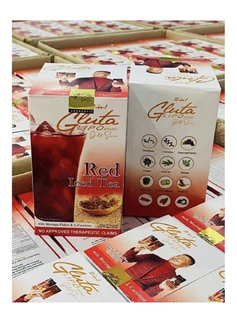 12 in 1 Lipo Gold Series Red Iced Tea 10 Sachets