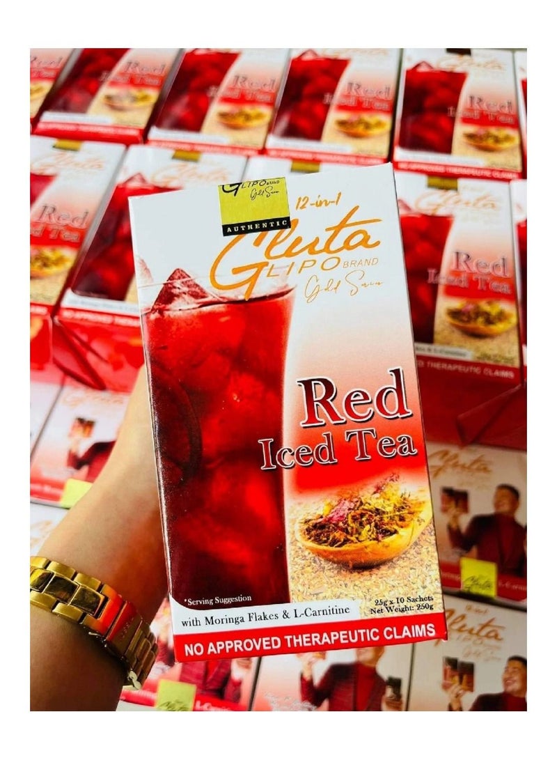 12 in 1 Lipo Gold Series Red Iced Tea 10 Sachets