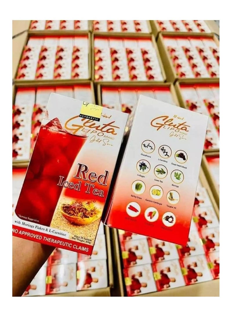 12 in 1 Lipo Gold Series Red Iced Tea 10 Sachets