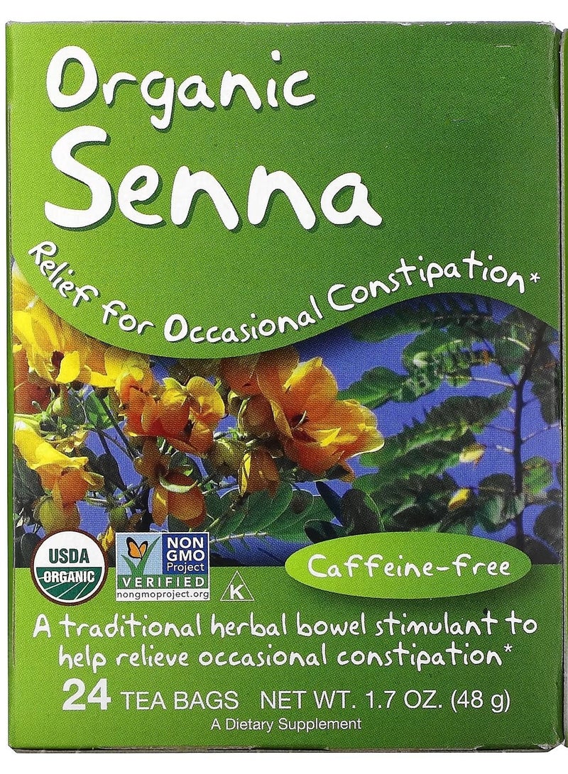 Real Tea Organic Senna Caffeine Free 24 Tea Bags 1.7 oz 48 g