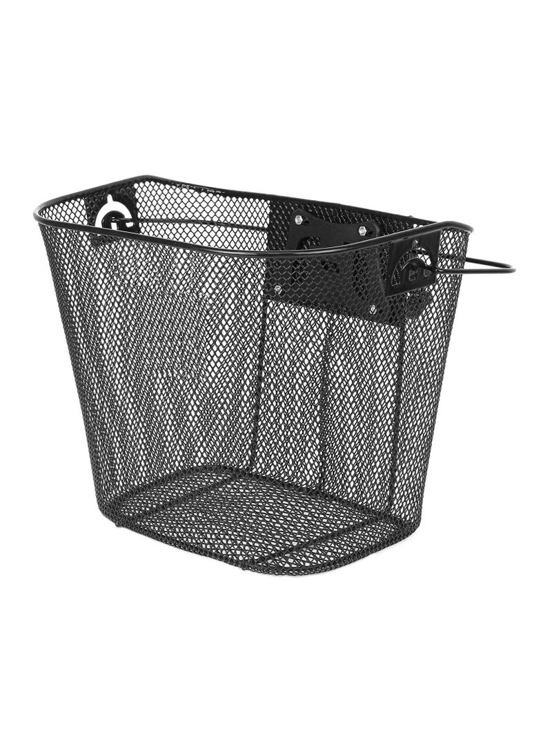 Bike Front Carrier Basket Pet Carrier Quick Release Basket designed Metal Mesh Basket for Front of Bicycle