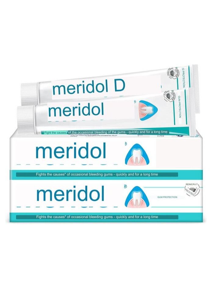 Meridol Fluoride Toothpaste 75ml Two pieces