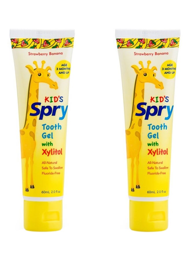 Pack Of 2 Kids Xylitol Tooth Gel - Strawberry Banana