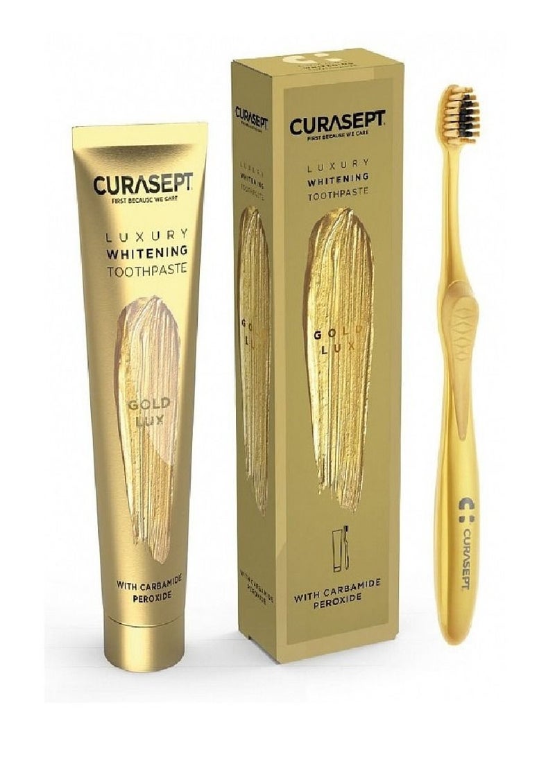 Gold Luxury Whitening Toothpaste 75 ml + Toothbrush