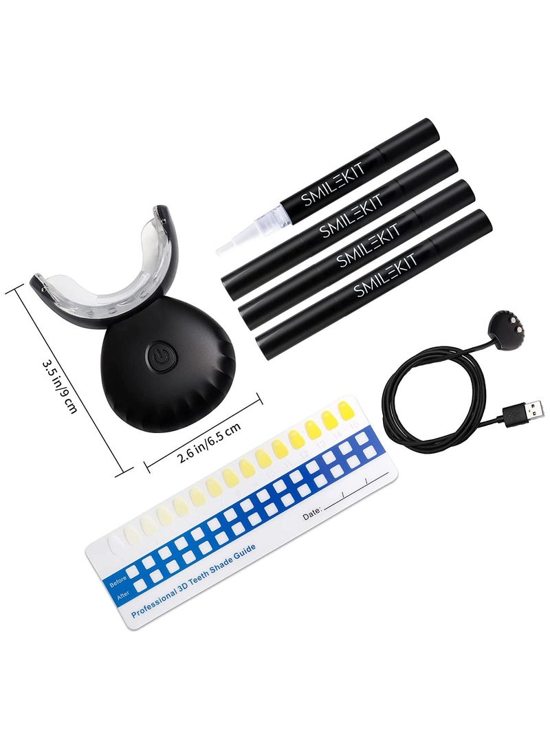 Home Wireless Teeth Whitening Kit 16 Points LED Blue Light Accelerator Whitening and Stain Removal Black