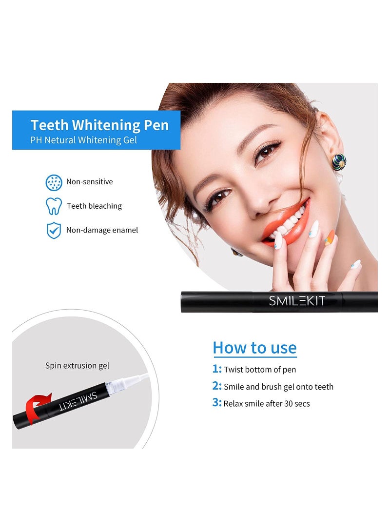 Home Wireless Teeth Whitening Kit 16 Points LED Blue Light Accelerator Whitening and Stain Removal Black