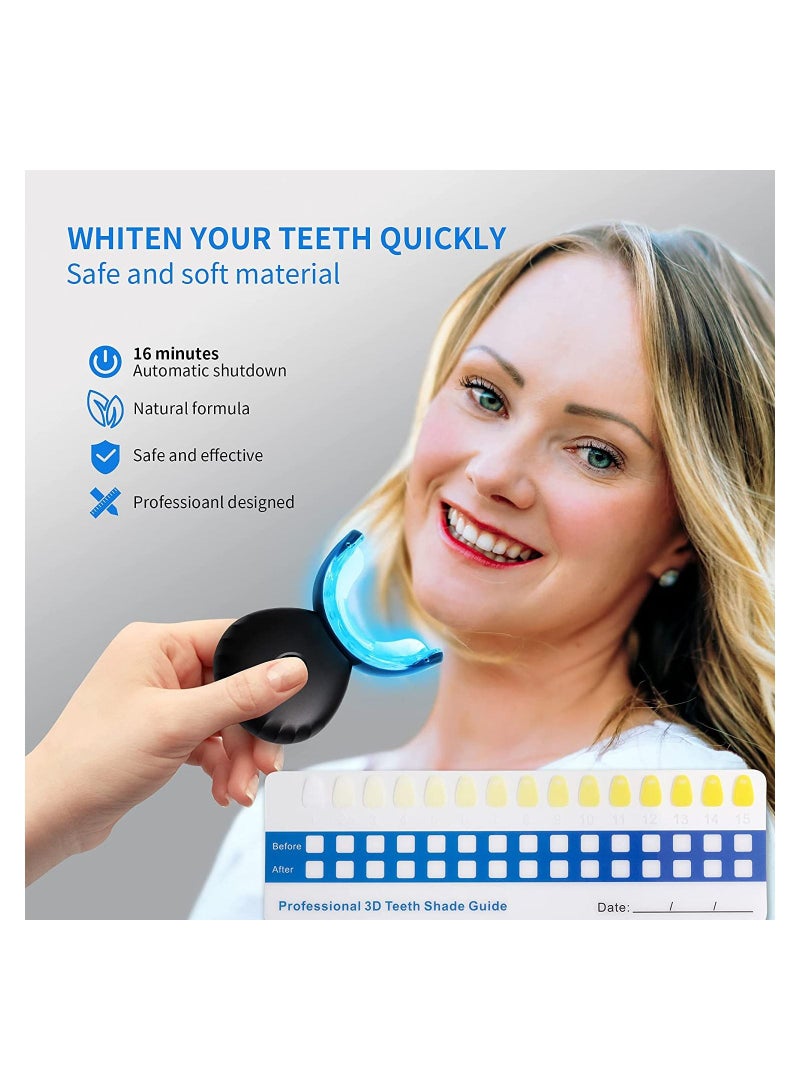 Home Wireless Teeth Whitening Kit 16 Points LED Blue Light Accelerator Whitening and Stain Removal Black