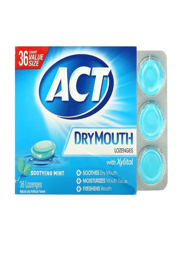 Dry Mouth Lozenges with Xylitol Soothing Mint 36 Lozenges
