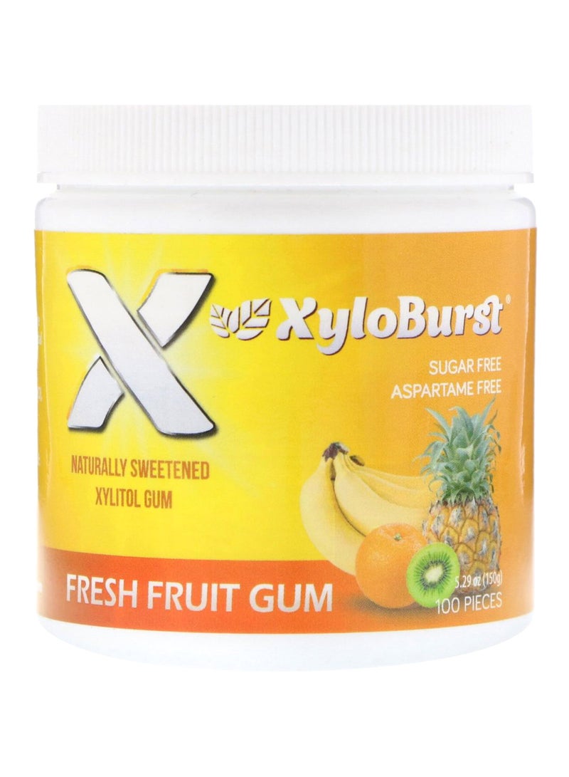 Fresh Fruit Flavour Sweetened Xylitol Gum 150grams