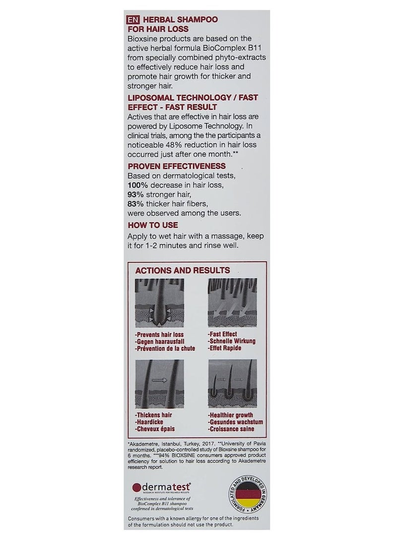 Bioxsine Shampoo For Oily Hair  Against Hair Loss In Men and Women 300Ml