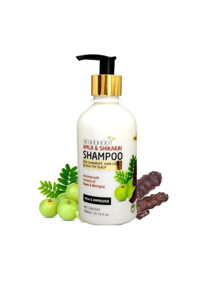 Amla And Shikakai Shampoo 300Ml Enriched With Extracts Of Neem And Bhringraj For Oily Dandruff Hair Loss And Healthy Scalp New Improved Deep Cleaning For Root To Tip (Pack Of 1)