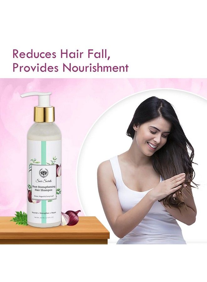 Natural Onion Curry Leaf & Probiotic Yogurt Root Strengthening Hair Shampoo ; Control Hair Fall ; Growth & Antidandruff ; Nourish Strengthen & Repair ;Suitable For Men & Women ; Pack Of 200Ml