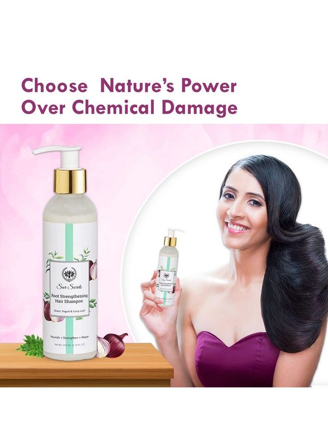 Natural Onion Curry Leaf & Probiotic Yogurt Root Strengthening Hair Shampoo ; Control Hair Fall ; Growth & Antidandruff ; Nourish Strengthen & Repair ;Suitable For Men & Women ; Pack Of 200Ml