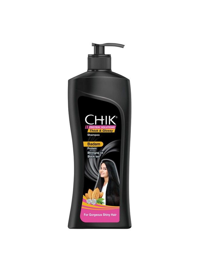 Protein Solution Thick And Glossy Shampoo With The Goodness Of Badam Protein Bhringraj Oil And Black Tea For Gorgeous Shiny Hair (340Ml)