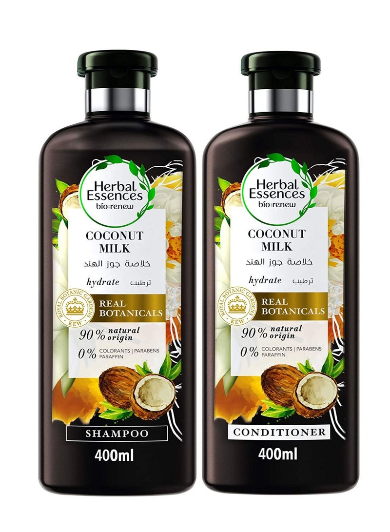 Bio Renew Coconut Milk Shampoo 400ml with Conditioner 400ml