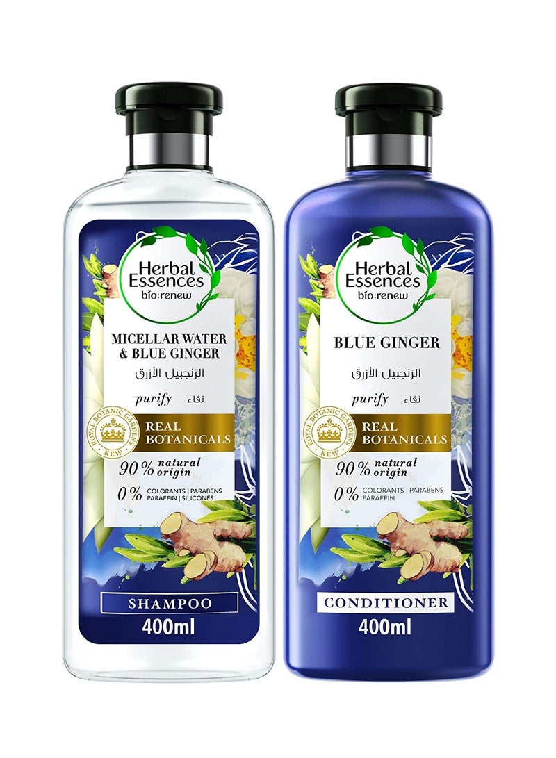 Bio Renew Micellar Water Shampoo 400ml and Blue Ginger Conditioner 400ml