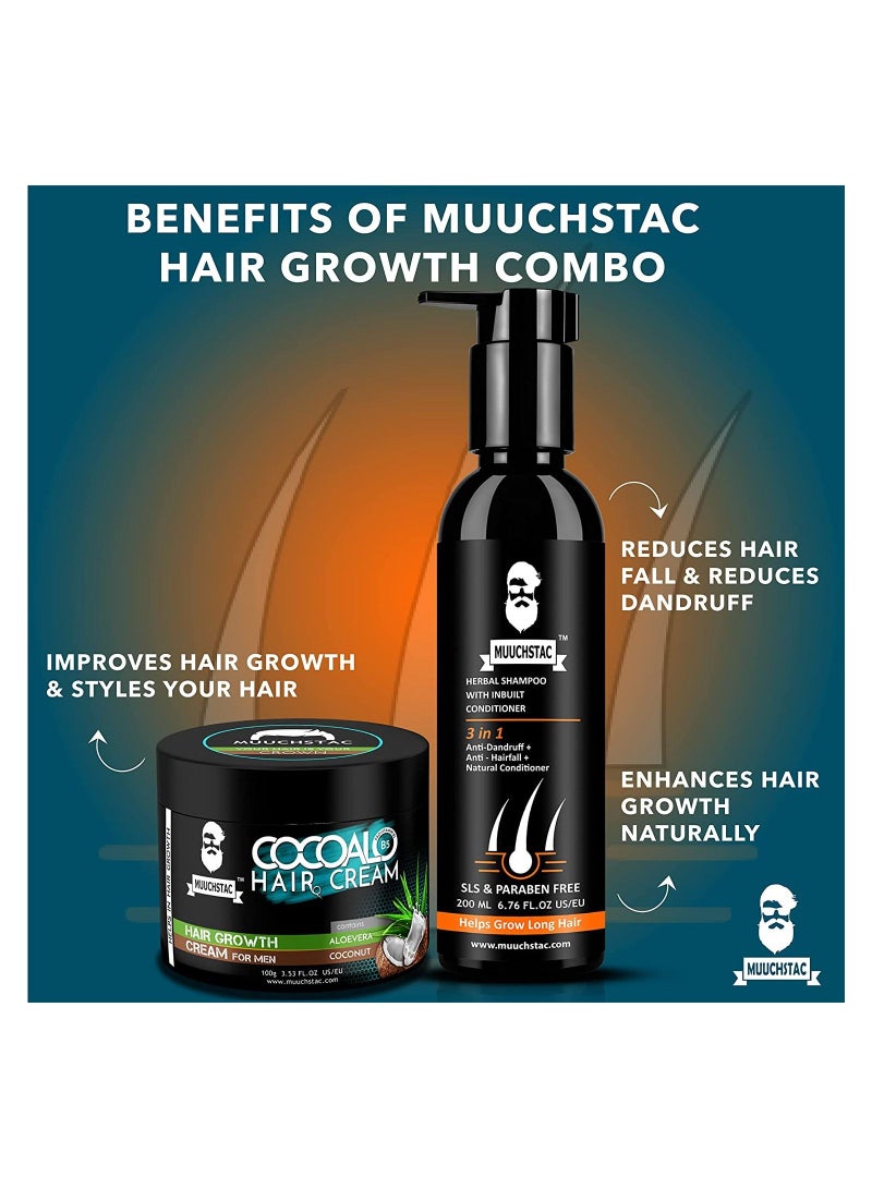 Anti dandruff Anti Hairfall Herbal Shampoo With Inbuilt Conditioner 200ml Cocoalo Hair Cream 100gm