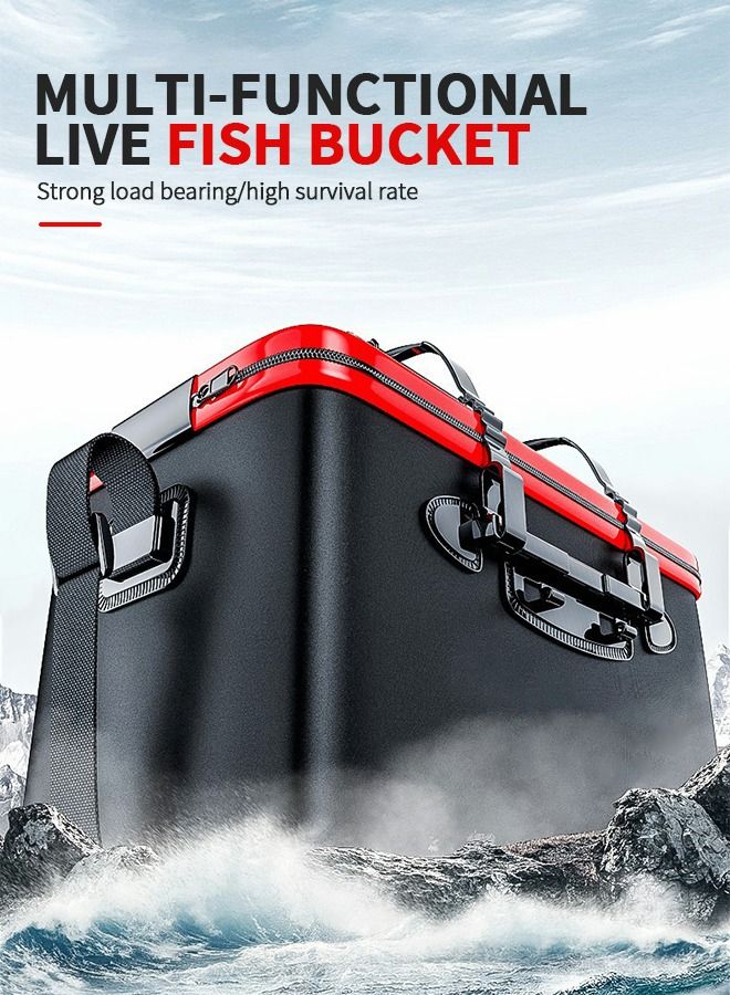 Fishing Bucket,Foldable Fish Bucket,MultiFunctional Eva Fishing Bag,live Fish Barrel,live Fish Container Multi-functional Fish Live Lures Bucket