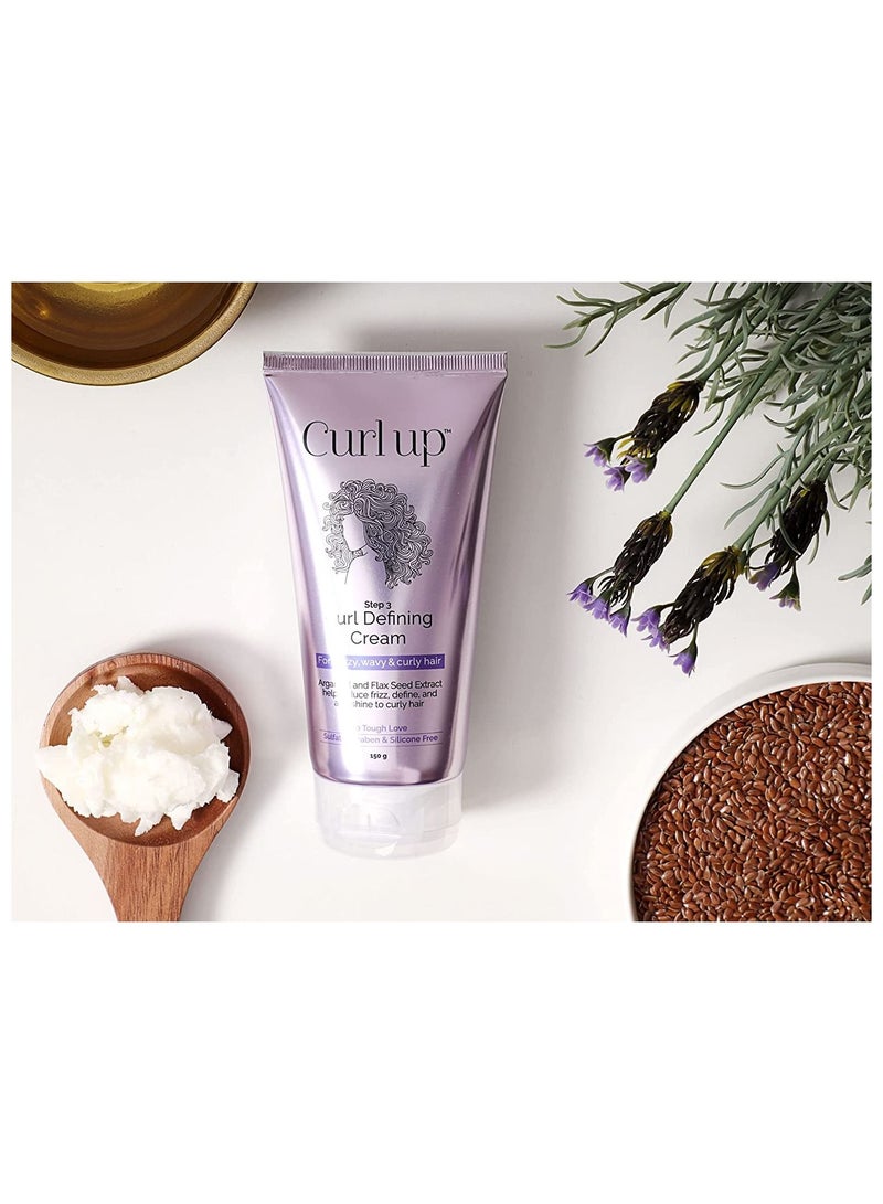 Curl Up Curl Defining Cream All In One Leave In Conditioner Moisturizes Curly Hair 150g