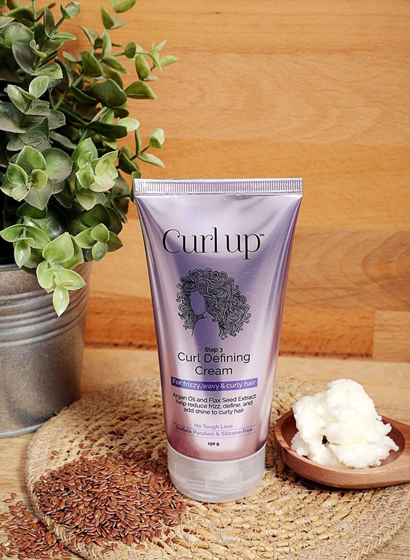 Curl Up Curl Defining Cream All In One Leave In Conditioner Moisturizes Curly Hair 150g