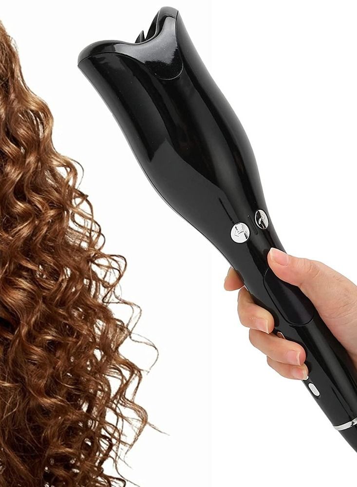 Rose-Shaped Multi-Function Automatic Hair Curler Wand Curl Rotating Ceramic Salon Hair Styling Roller Curling Iron Black