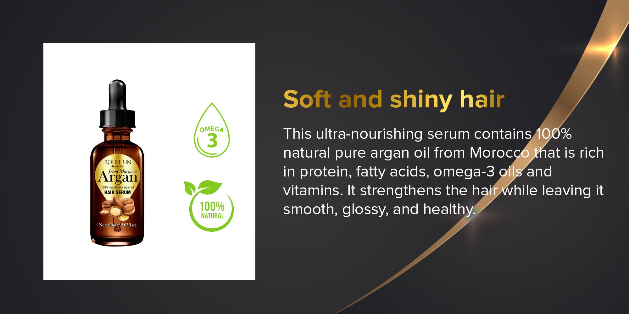 Natural Pure Argan Oil Hair Serum 60ml