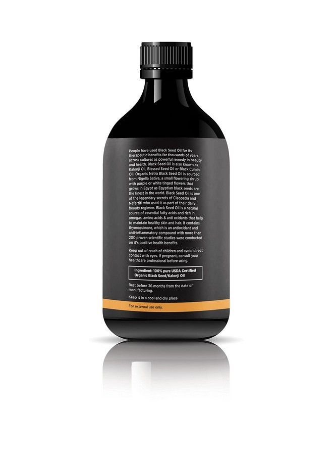 Pure Certified Organic Black Seed Kalonji Oil For Skin & Hair ; Retains Shine And Moistures Skin 100Ml