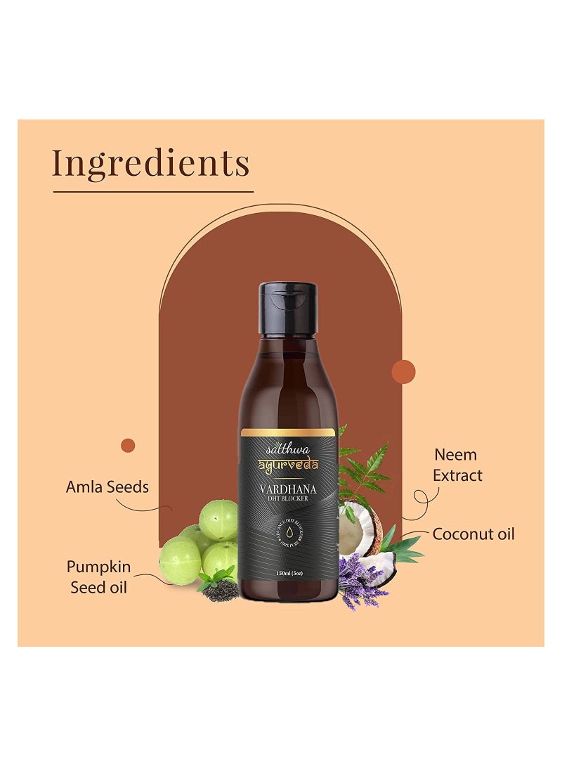 Vardhana Hair Oil With Pumpkin Seed Oil And Saw Palmetto as Natural DHT Blockers 150ml