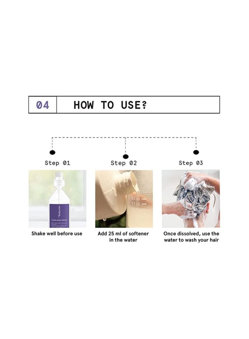 Bodywise Chelate Water Softener for Women 500ml | Hard Water Softening Solution for Healthier Hair | Helps to Balances pH