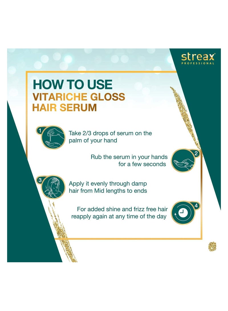 Vitariche Gloss Hair Serum For Women & Men Enriched With Macademia Oil And Vitamin E For Gorgeous & Shiny Hair 100ml