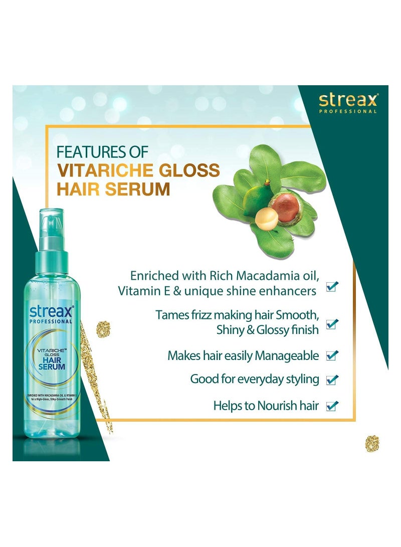 Vitariche Gloss Hair Serum For Women & Men Enriched With Macademia Oil And Vitamin E For Gorgeous & Shiny Hair 100ml