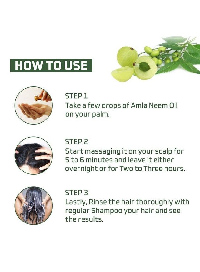 Amla Neem Hair Oil With Comb Applicator For More Deep Nourishment Hair/Scalp & Strong Healthy Hair(100 Ml Each Pack Of 2) 200 Ml