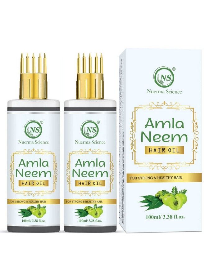 Amla Neem Hair Oil With Comb Applicator For More Deep Nourishment Hair/Scalp & Strong Healthy Hair(100 Ml Each Pack Of 2) 200 Ml