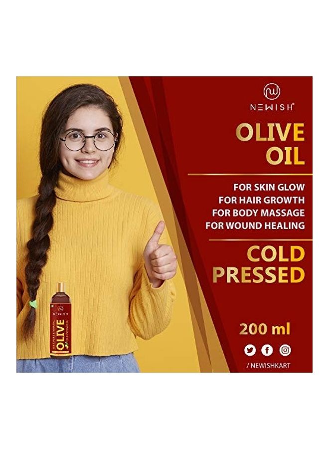 Pack Of 2 Cold Pressed Olive Oil For Hair And Skin Multicolour 400ml