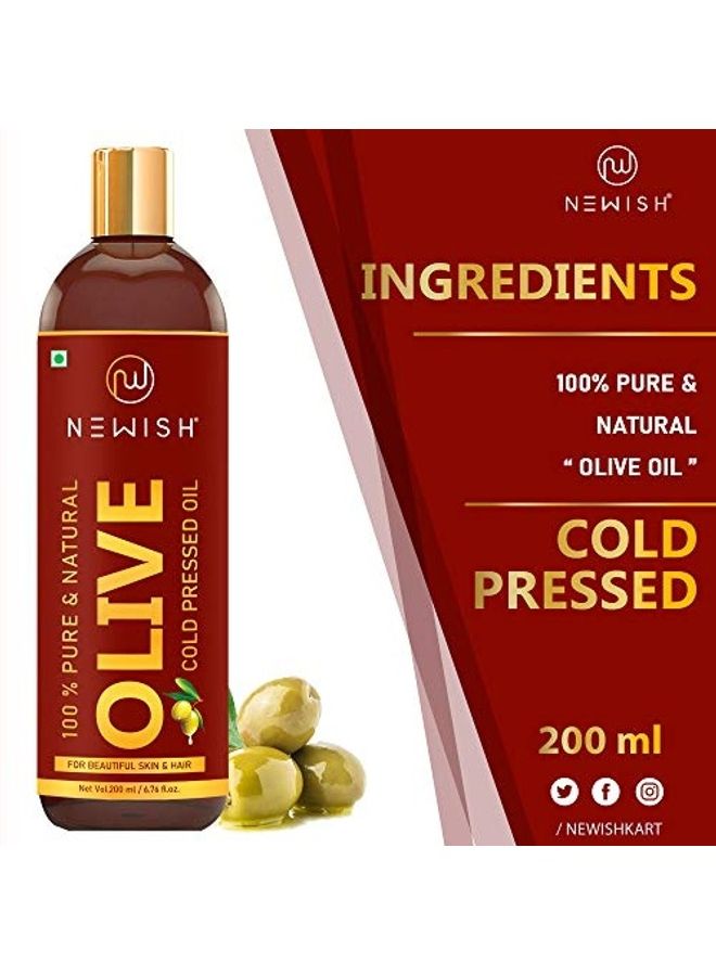 Pack Of 2 Cold Pressed Olive Oil For Hair And Skin Multicolour 400ml