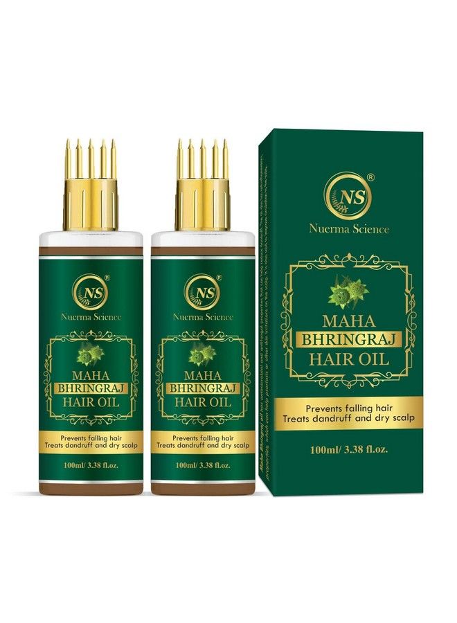 Maha Bhringraj Hair Oil With Comb Applicator For More Deep Nourishment & Strong Healthy Hair (100 Ml Each Pack Of 2) 200 Ml