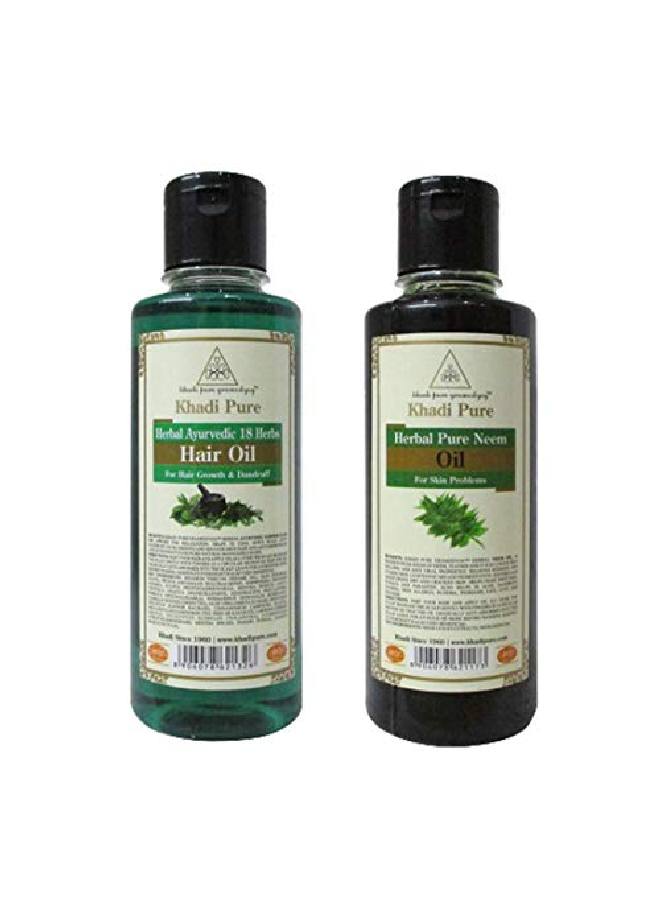 18 Herbs & Neem Hair Oil 210 ml (Pack of 2)