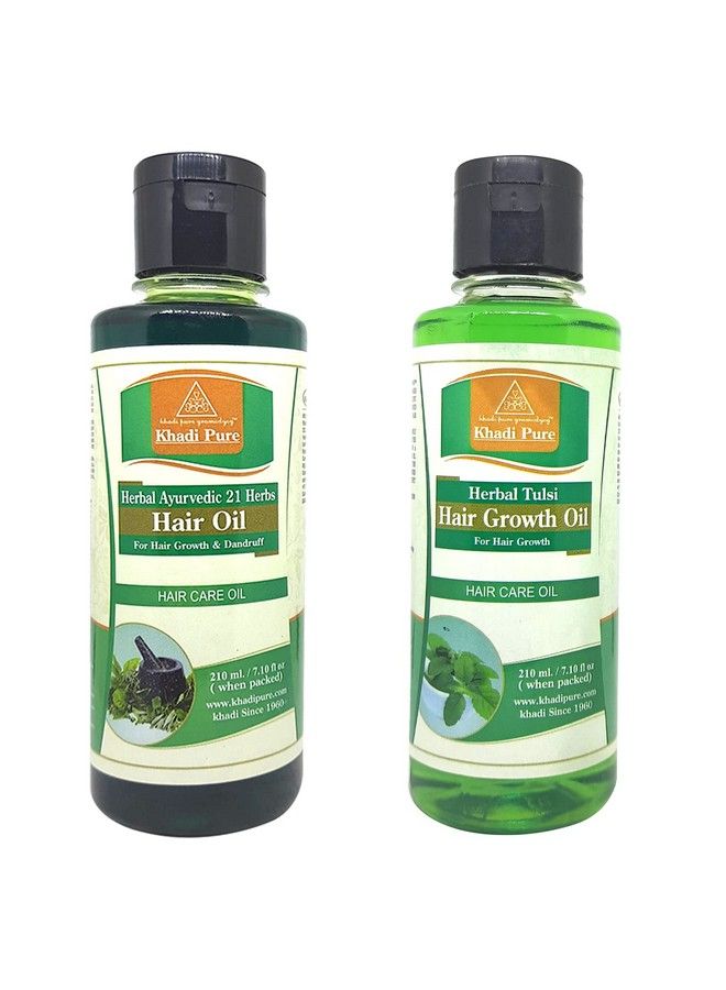 21 Herbs & Tulsi Hair Growth Hair Oil 210 Ml (Pack Of 2)