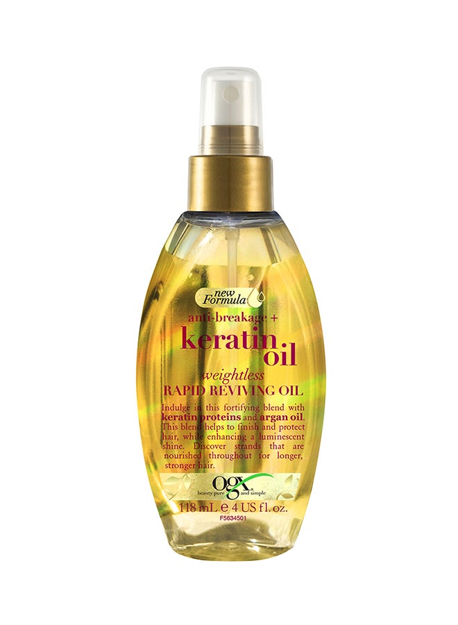 Hair Oil Anti-Breakage with Keratin Oil Rapid Reviving Spray New Formula 118ml