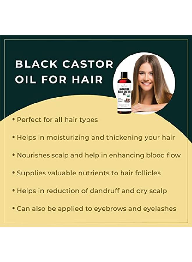 ® Jamaican Black Castor Oil Certified Organic Roasted Coldpressed Essential Oil Ideal For Beautiful Skin And Hair 250 Ml