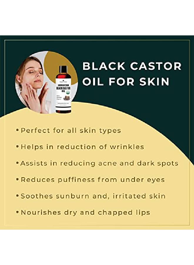 ® Jamaican Black Castor Oil Certified Organic Roasted Coldpressed Essential Oil Ideal For Beautiful Skin And Hair 250 Ml