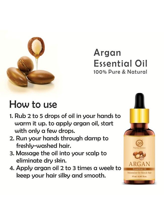 Argan Essential Oil For Skin And Hair (Pure & Natural) (Pack Of 2 15 Ml Each)