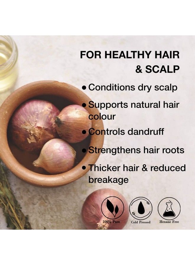 Onion Hair Oil; Hair Growth Nourishment Thick Hair ; Blend Of 20 Essential Oil & Extracts Ratanjot Herb; 120Ml