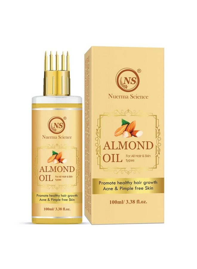 Sweet Almond Oil 100 Ml (Rich In Vitamin E Oil For Healthy Skin Hair Nail Care Eyelashes Growth Beard Growth Antiageing Body Massage)