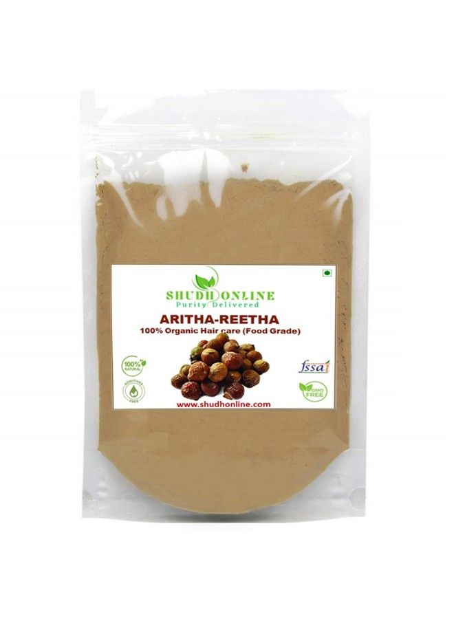 Organic Reetha Powder Kunkudukai Powder Aritha Ritha Soapnut (500 Grams) For Hair Growth Hair Wash Scalp Treatment Skin Care