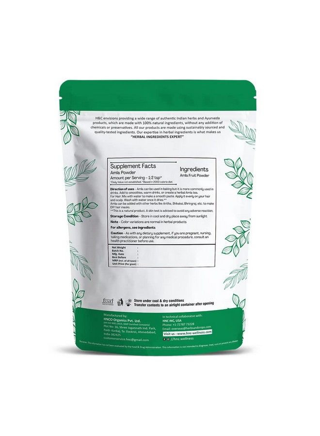 Natural Amla Indian Gooseberry Powder For Hair Care 227G