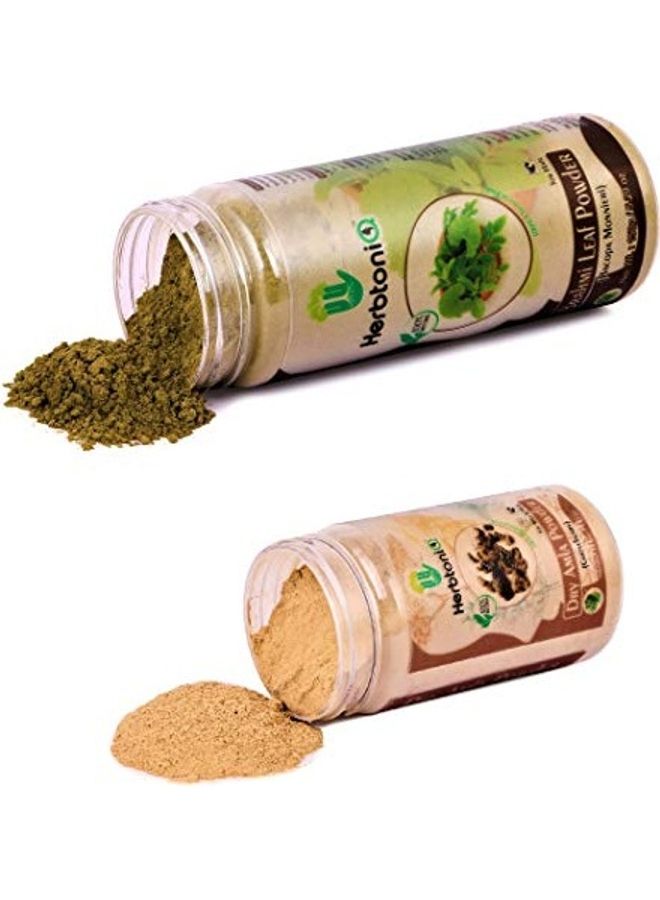 Brahmi Leaf Powder And Natural Dry Amla Powder For Hair Pack Multicolour 275grams