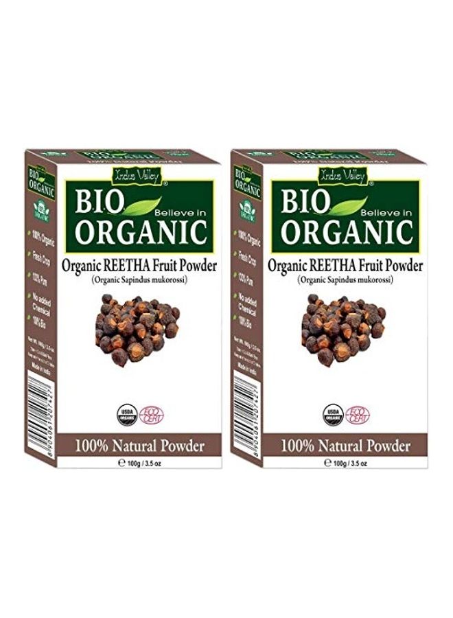 Bio Organic Reetha Fruit Powder Combo Pack Brown 2 x 100grams
