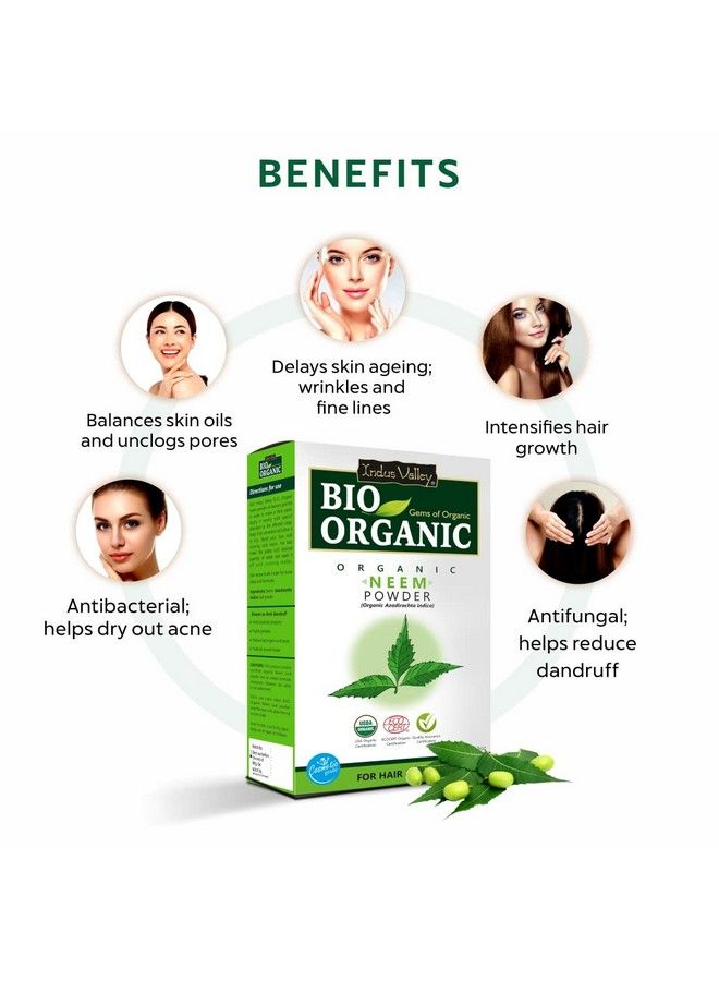Neem Powder ; Azadirachta Indica 100% Organic & Chemical Free Hair Cleanser For Healthy Hair (100G *2=200G)