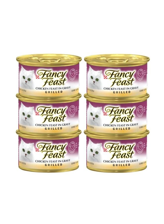 Pack Of 6 Grilled Chicken Feast In Gravy Wet Food 85grams